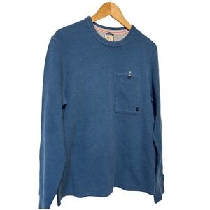 Relwen Windsurf Pocket Crew Blue‎ Cotton Long Sleeve Size Medium Retail: $138